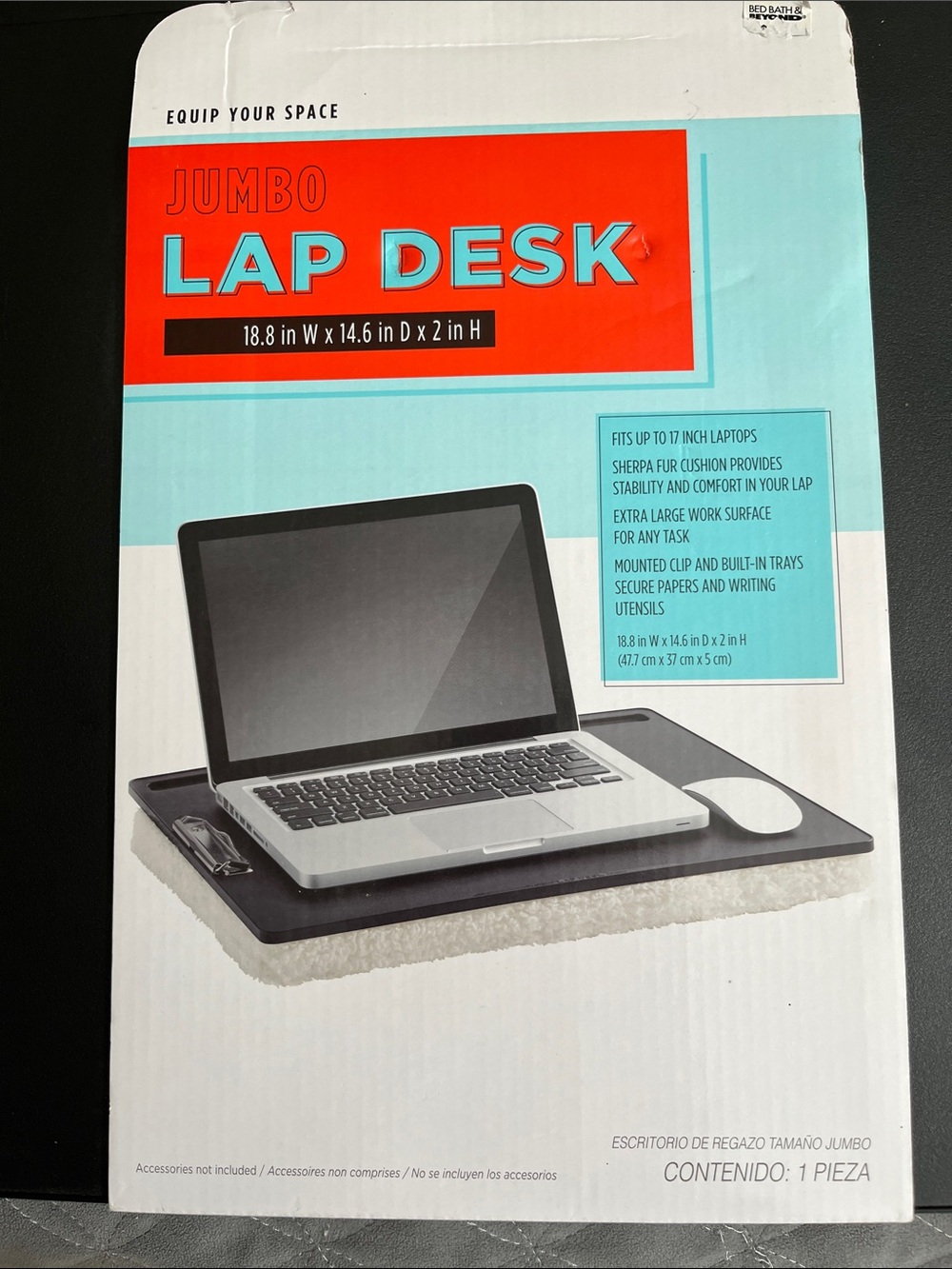 Bed Bath & Beyond Jumbo Lap Desk - Teal, Orange, Black
